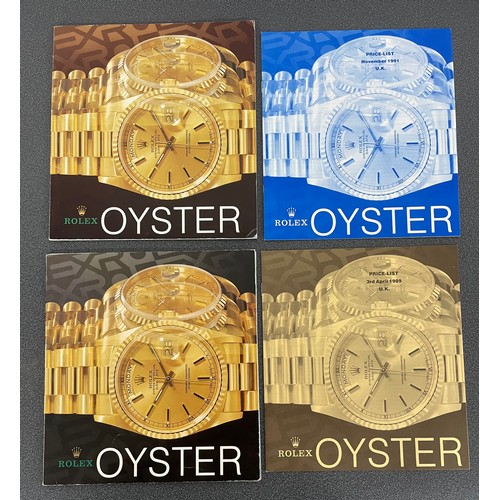 773 - Rolex - Two Rolex Oyster catalogues, circa 1990 and 1992; each with Rolex Oyster Price List 3rd Apri... 