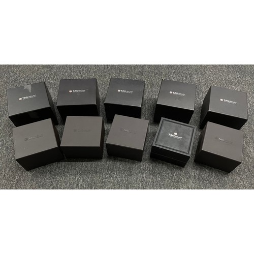 794 - Four Tag Heuer wristwatch boxes, with outer covers and booklets; together with a Tag Heuer wristwatc... 