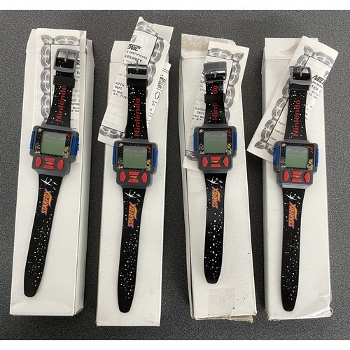 809 - Four Nintendo Nelsonic Starfox digital game watches (require batteries, possibly require servicing, ... 