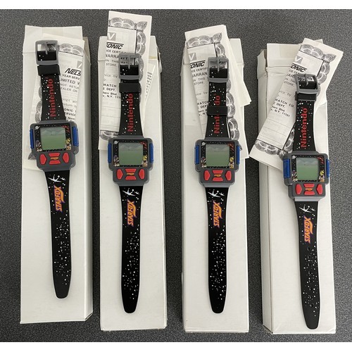 810 - Four Nintendo Nelsonic Starfox digital game watches (require batteries, possibly require servicing, ... 