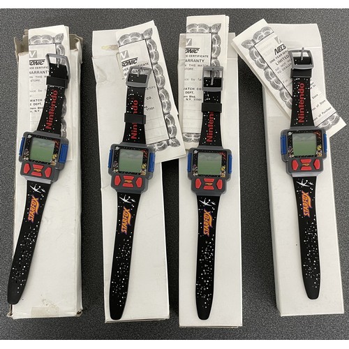 811 - Four Nintendo Nelsonic Starfox digital game watches (require batteries, possibly require servicing, ... 