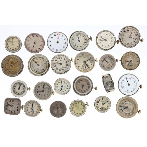 825 - Rolex - Nineteen Rolex movements; together with five further movements to include Longines, Unicorn,... 