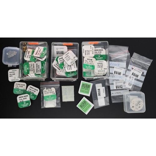 835 - Rolex - Quantity of assorted wristwatch parts to include cal. 3135 and cal. 3035