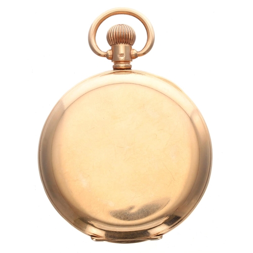 863 - American Waltham Traveler 9ct half hunter pocket watch, Birmingham 1914,signed gilt lever movement, ... 