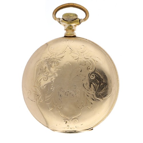 864 - Hampden Watch Co. 'Dueber Grand' gold plated lever set hunter pocket watch, circa 1899, serial no. 1... 