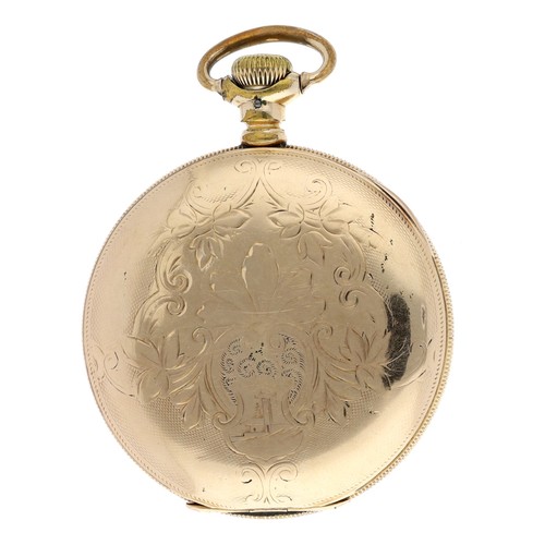 864 - Hampden Watch Co. 'Dueber Grand' gold plated lever set hunter pocket watch, circa 1899, serial no. 1... 