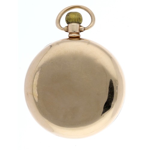 865 - American Waltham 9ct lever pocket watch, circa 1921, serial no. 24044205, signed movement, metal dus... 