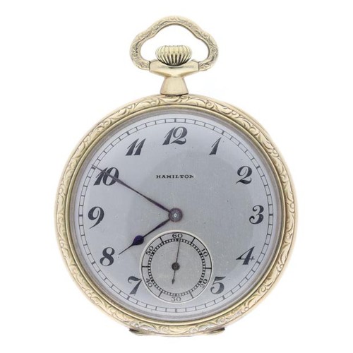 866 - Hamilton Watch Co. gold plated lever dress pocket watch, circa 1921, serial no. 1892761, signed cal.... 