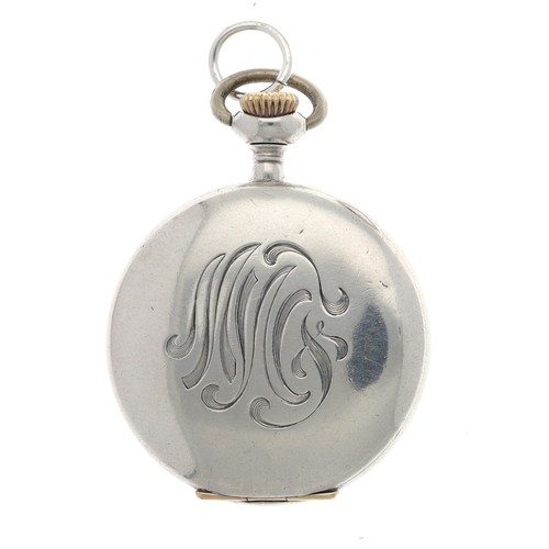 870 - American Waltham Sterling silver fob watch, circa 1908, no. 17380xxx, 15 jewel movement, the dial wi... 