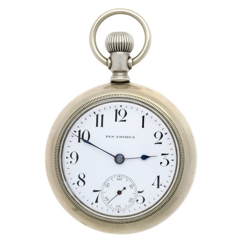 871 - Pan-America (New York Standard) nickel cased lever pocket watch, serial no. 2970xxx, circa 1903, gra... 