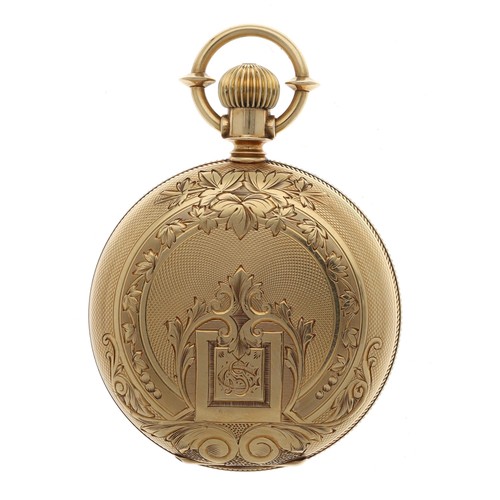 873 - Good American Waltham 'Riverside' 18ct lever set hunter pocket watch, serial no. 1093218, circa 1877... 