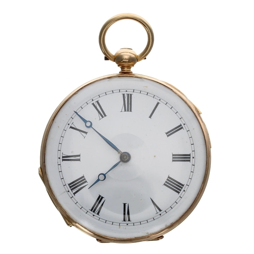 955 - French 19th century 18ct quarter repeating lever pocket watch, gilt frosted 21 jewel movement with p... 