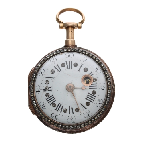 931 - Romilly A Paris - small French late 18th century gold verge dumb repeating pocket watch, signed fuse... 