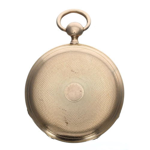 886 - Small Swiss 19th century 18ct quarter repeating cylinder small pocket watch, the gilt frosted moveme... 