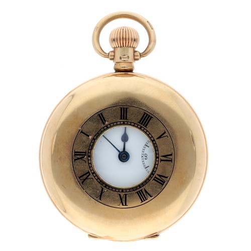 921 - George V 9ct lever half hunter pocket watch, Birmingham 1924, H. Williamson (Coventry) 'Warranted En... 