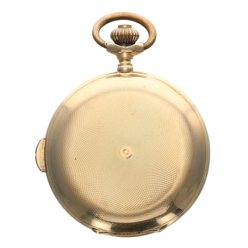 940 - Swiss 18ct quarter repeating lever pocket watch, the movement with compensated balance, regulator an... 