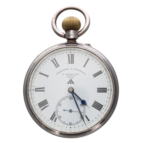 744 - Parkinson & Frodsham, London - rare military issue silver pocket watch, no. 7376, Birmingham 190... 