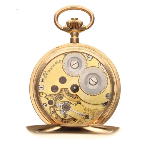 925 - Invicta 18ct 'Chronometre' lever set hunter pocket watch, gilt three quarter plate movement inscribe... 