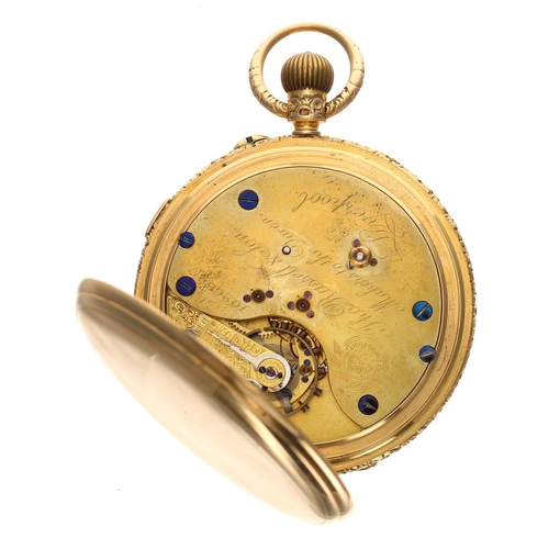 930 - Thomas Russell, Liverpool - good 18ct centre second hunter pocket watch, Chester 1900, three quarter... 