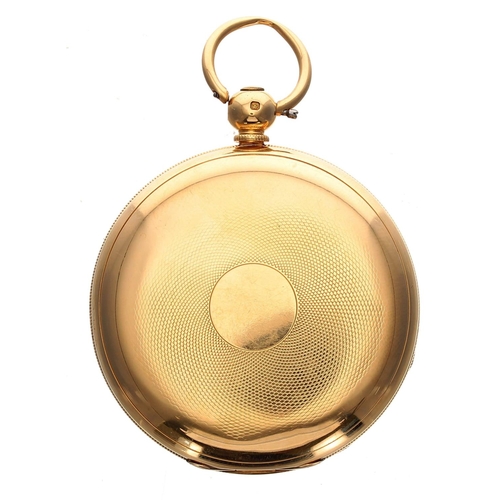 915 - Joseph Penlington, Liverpool - 18ct centre second hunter pocket watch, Chester 1858, signed key wind... 