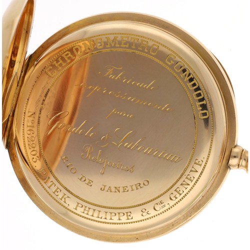 880 - Fine Patek, Philippe & Cie, Genéve 18ct Chronometro Gondolo pocket watch, circa 1910, the gilded... 