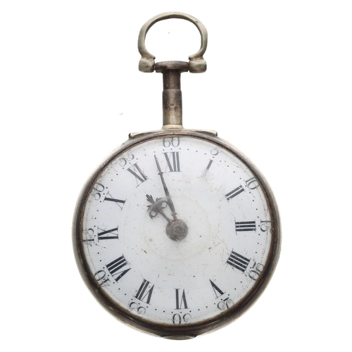 894 - Smith, London - English 18th century silver verge pair cased pocket watch, signed fusee movement, no... 