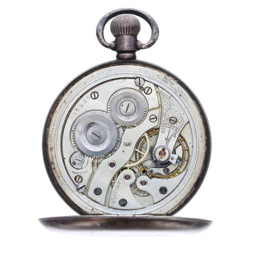 895 - Silver lever pocket watch, unsigned 15 jewel movement, no. 192920 with compensated balance and regul... 