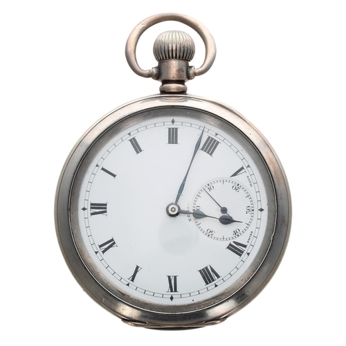 896 - Zenith silver lever pocket watch, Birmingham 1917, signed gilt frosted movement, no. 2501402, with c... 