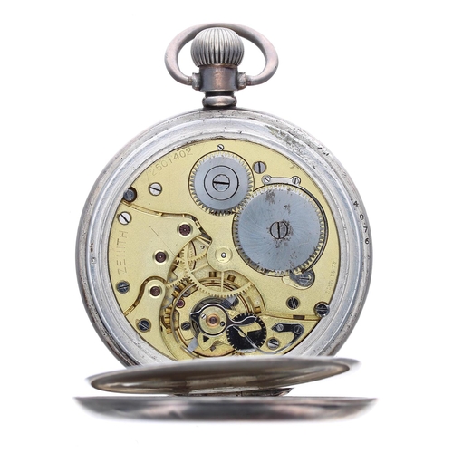 896 - Zenith silver lever pocket watch, Birmingham 1917, signed gilt frosted movement, no. 2501402, with c... 