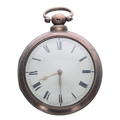 904 - D. Maston, London - 19th century silver verge pair cased pocket watch, London 1831, signed fusee mov... 