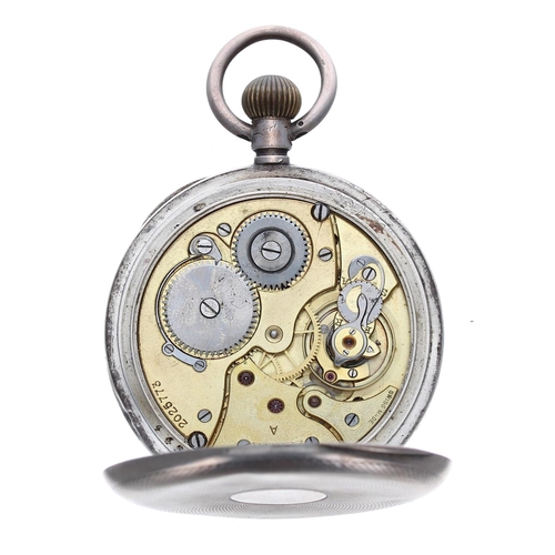 912 - Small Zenith silver (0.935) lever pocket watch, signed movement, no. 2025773, with compensated balan... 