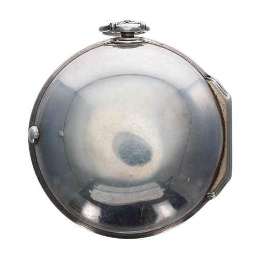 917 - John Ellicott, London - 18th century silver verge pair cased pocket watch, London 1745/1746, the fus... 