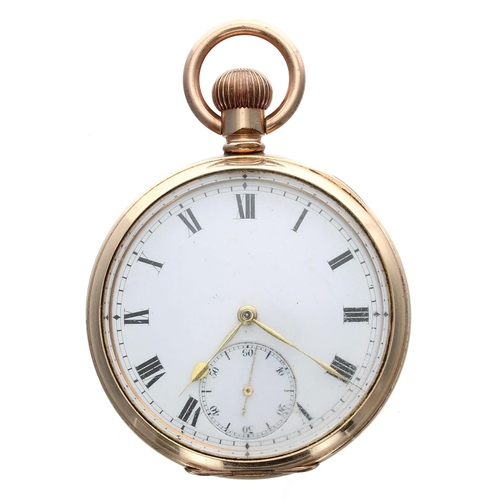 929 - Omega gold plated lever pocket watch, signed gilt frosted movement with compensated balance and regu... 