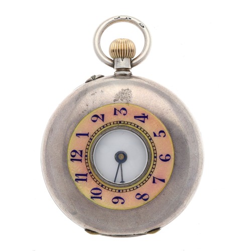 937 - Stauffer, Son & Co. silver (0.935) and enamel lever fob watch, the gilt movement with a stamped ... 