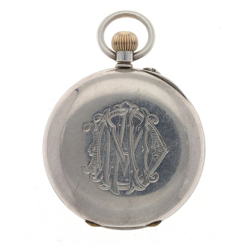 937 - Stauffer, Son & Co. silver (0.935) and enamel lever fob watch, the gilt movement with a stamped ... 