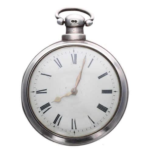 935 - Owston, Scarborough - George IV silver verge pair cased pocket watch, London 1823, signed movement, ... 