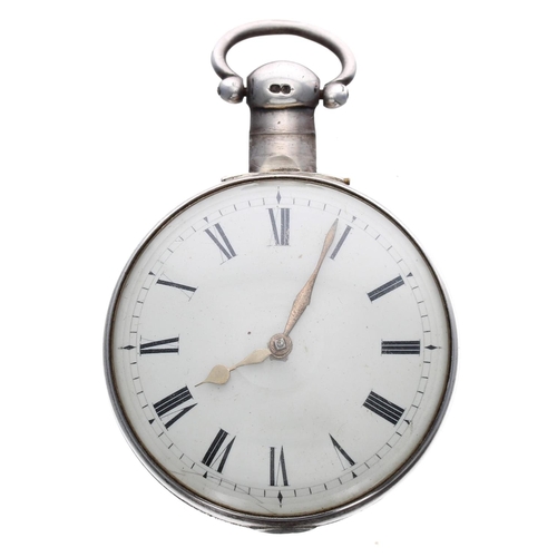 935 - Owston, Scarborough - George IV silver verge pair cased pocket watch, London 1823, signed movement, ... 