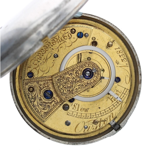 935 - Owston, Scarborough - George IV silver verge pair cased pocket watch, London 1823, signed movement, ... 