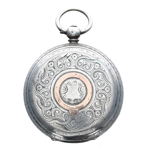 954 - Victorian silver fusee lever pocket watch, London 1886, unsigned movement, no. 6370, with engraved b... 