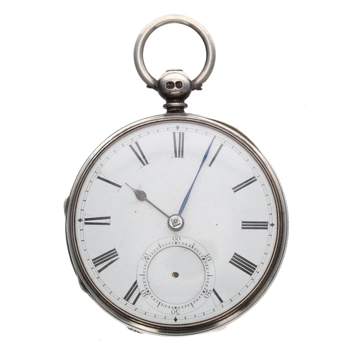 957 - R't Stewart, Glasgow - Victorian silver fusee lever pocket watch, London 1856, signed movement, no. ... 