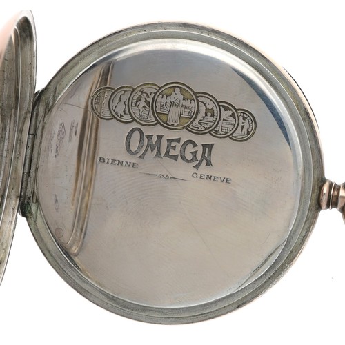 959 - Omega silver (0.800) and gold plated lever pocket watch, serial no. 8600xxx, circa 1930s, signed gil... 