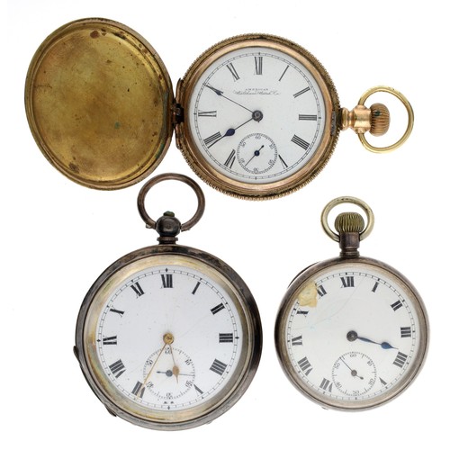 982 - American Waltham 14k rolled gold lever hunter engine turned pocket watch, circa 1896, serial no. 802... 