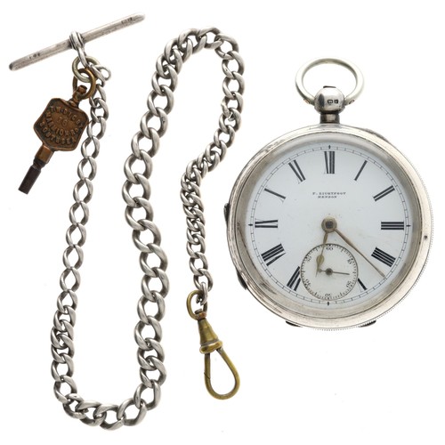 988 - J.G. Graves for P. Lightfoot, Hendon - silver lever pocket watch, Birmingham 1914, no. 21250, with d... 