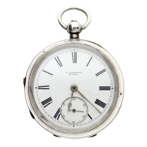 988 - J.G. Graves for P. Lightfoot, Hendon - silver lever pocket watch, Birmingham 1914, no. 21250, with d... 