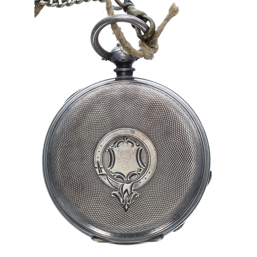 995 - Silver (0.935) Kay's ''Prefection'' Lever engine turned pocket watch, three quarter plate frosted mo... 