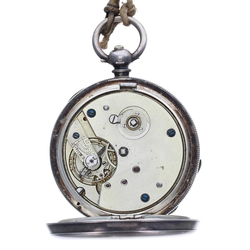 995 - Silver (0.935) Kay's ''Prefection'' Lever engine turned pocket watch, three quarter plate frosted mo... 