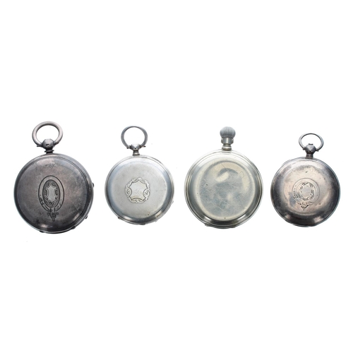 994 - Four assorted pocket watches for repair, to include three silver examples (4)