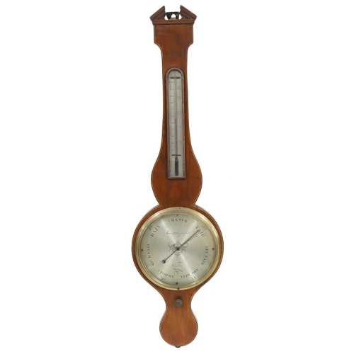 1011 - Mahogany banjo barometer/thermometer, the 8