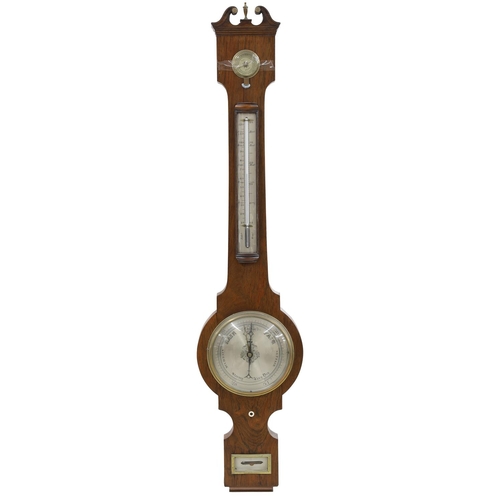 1013 - Rosewood four glass slim barometer, the 6