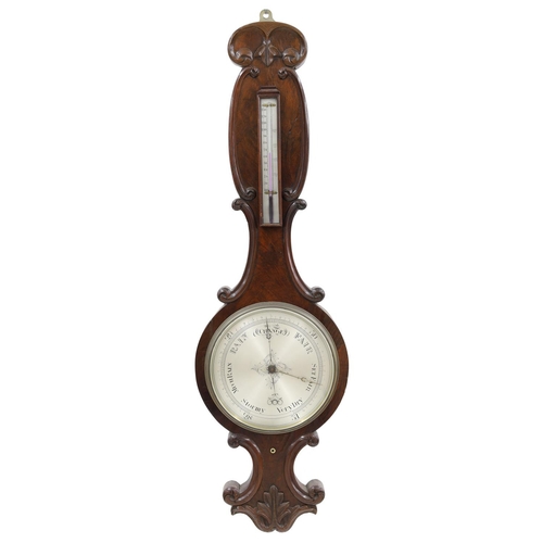 1015 - Mahogany onion top barometer/thermometer, the principal 10